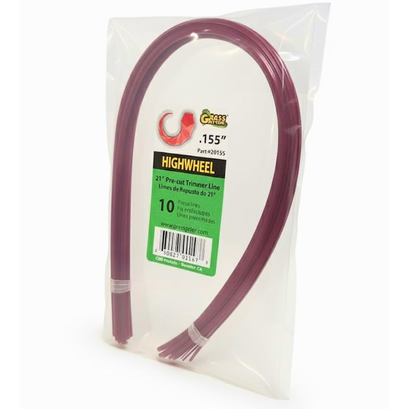 Grass Gator 20155A Pre-Cut Red Trimmer Line, 0.155-Inch x 21-Inch (10-Count) | Heavy Duty Commercial Grade Replacement for Walk Behind String Mowers & Gas Trimmers - Image 2